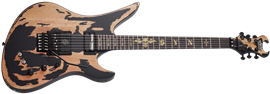 Schecter DIAMOND SERIES Synyster Custom-S Distressed Black Satin 6-String Electric Guitar 2024